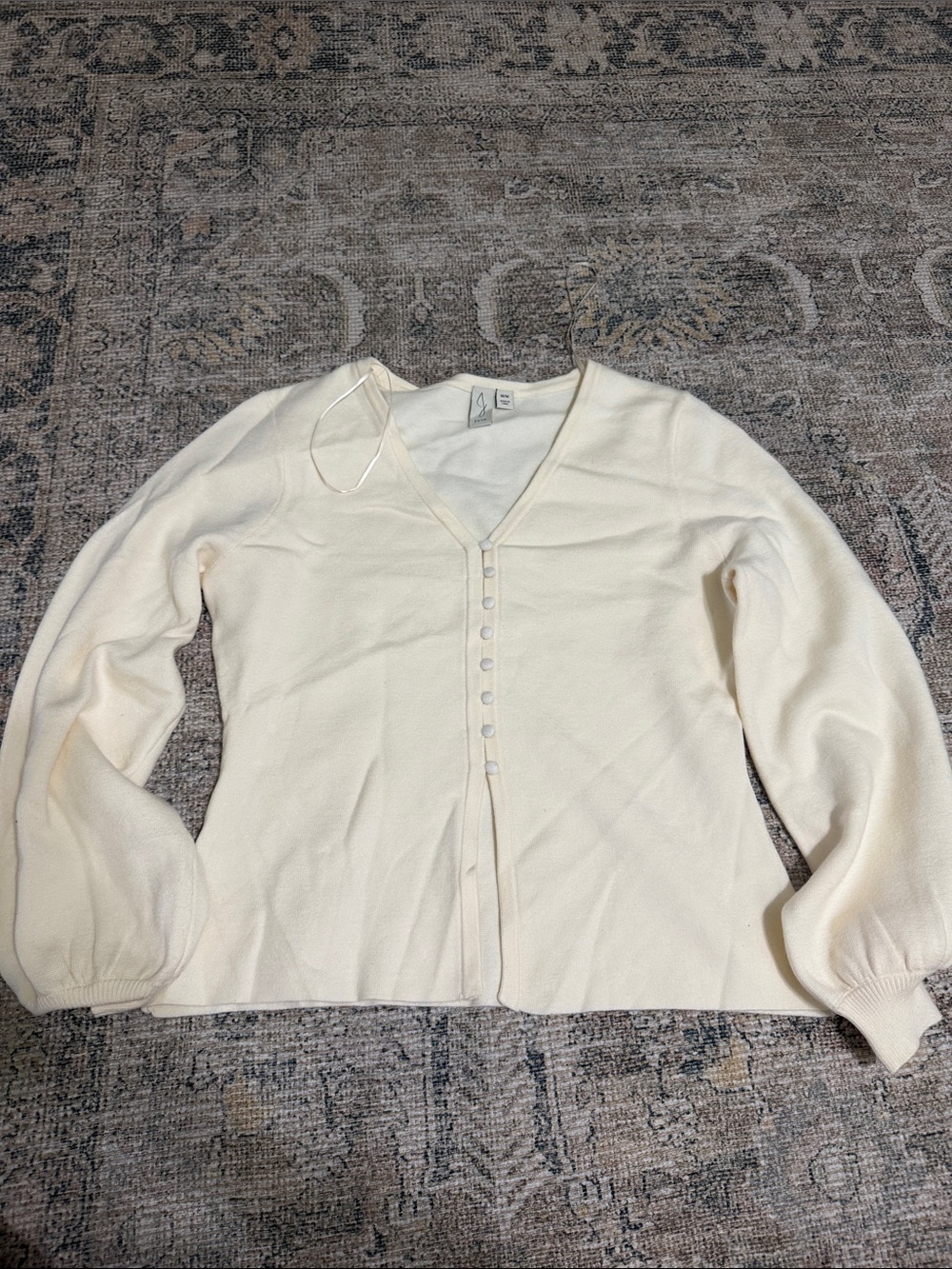 Joie Cream Button-Front V-Neck Women's Sweater